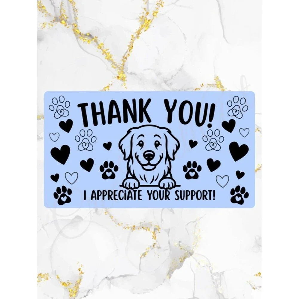 100 Cute Dog Thank You Stickers for Packaging | Small Business Labels